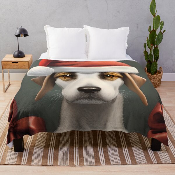 Item preview, Christmas American Foxhound Wearing A Santa Hat designed and sold by ZenEverAI.