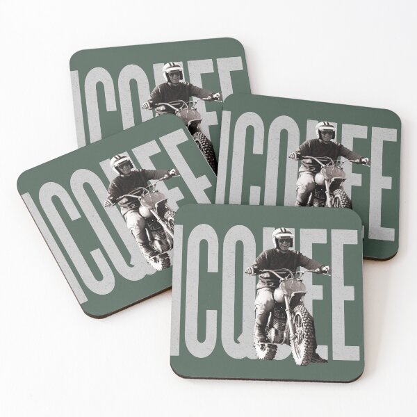 Item preview, Steve McQueen on classic Husky - on Green designed and sold by boltjesdesign.