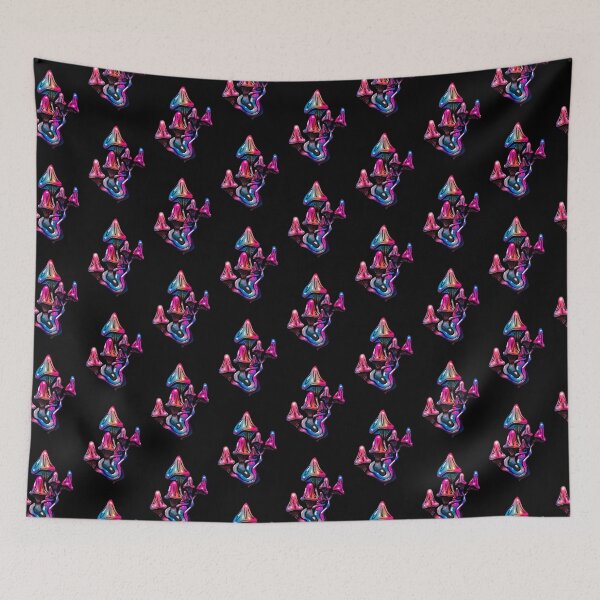 Item preview, Rainbow Mushroom Cluster - Trippy Mushroom Art designed and sold by mikeymadness.