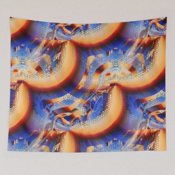 Item preview, Orange arches on blue designed and sold by Tiia Vissak.