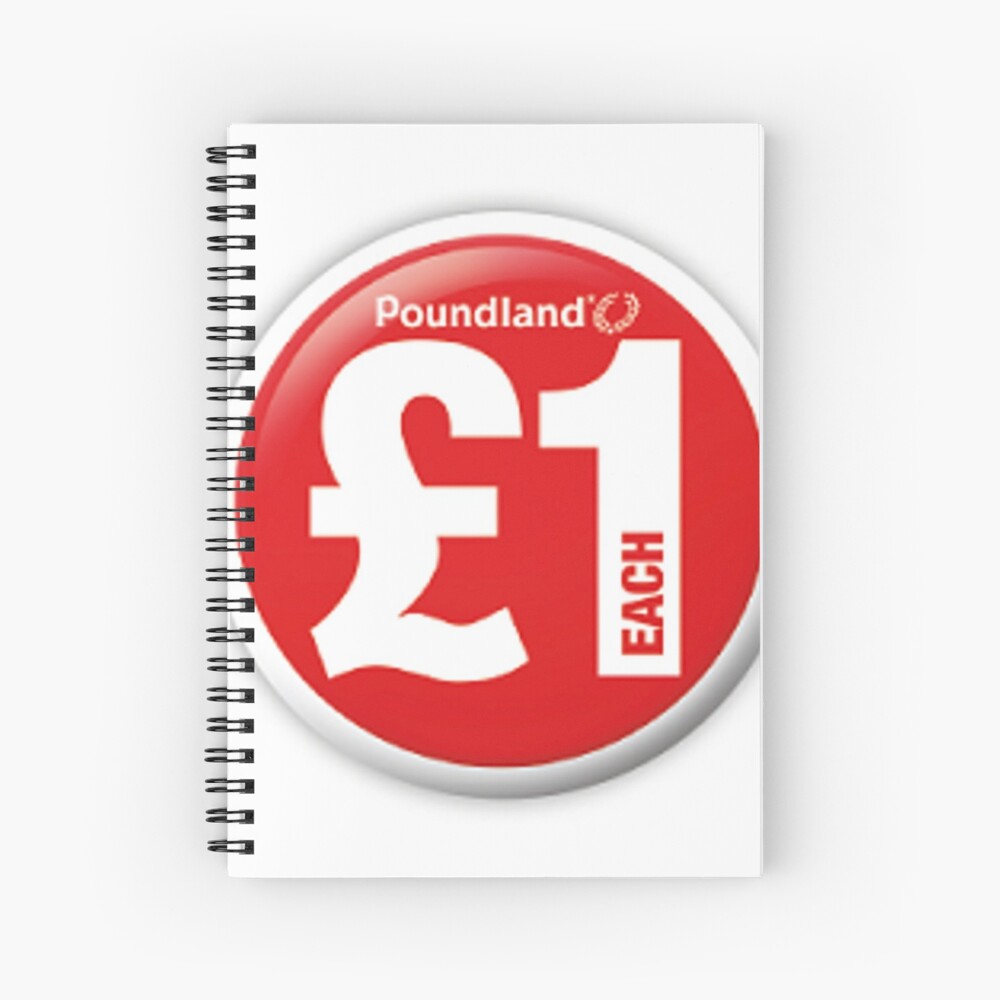"Poundland" Spiral Notebook for Sale by iam2D Redbubble
