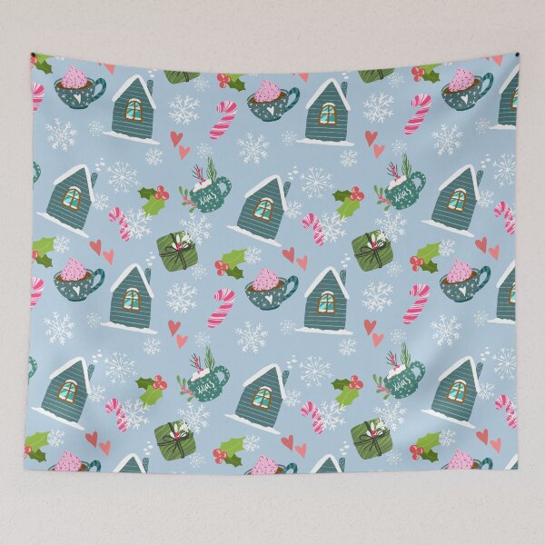 Item preview, Cozy winter cabin winter aesthetic pattern designed and sold by pinkyfish1010.