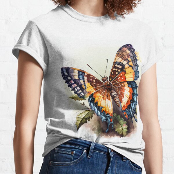 Butterfly Colorful Cute Minimal Aesthetic Teen Girls Women Premium T-Shirt