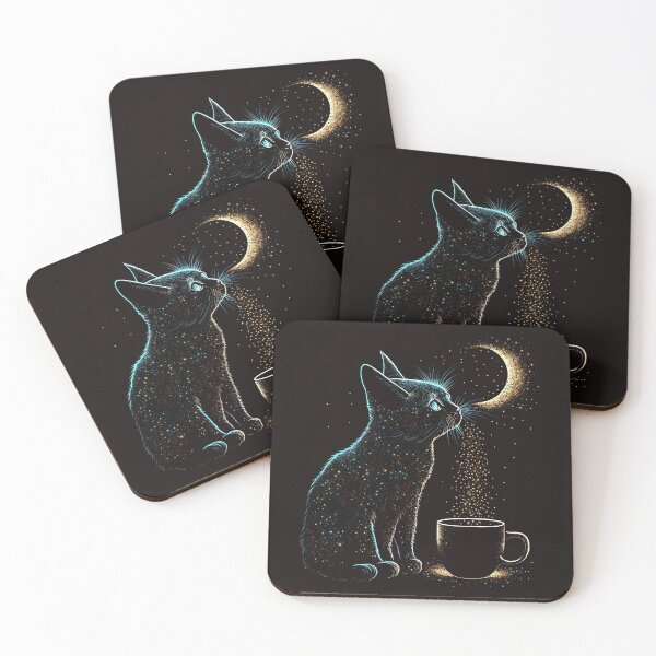 Item preview, Galaxy Cat, Glitter Coffee, and Crescent Moon designed and sold by Si Pakne.