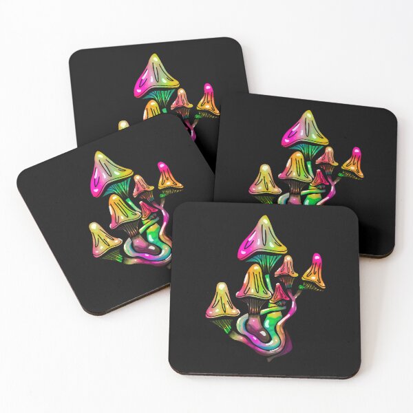 Item preview, Rainbow Mushroom Cluster - Trippy Mushroom Art designed and sold by mikeymadness.