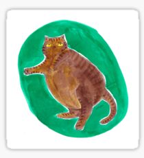 Fat Cat Green Ink Sticker