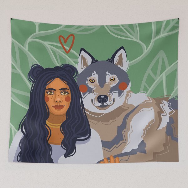 Item preview, Woman with Wolf designed and sold by arellawho.