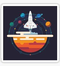 Space Shuttle and Planets Sticker