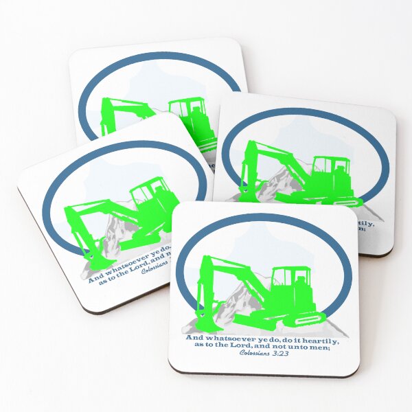 Item preview, Mini Excavator with Bible Verse designed and sold by lbgearhart.