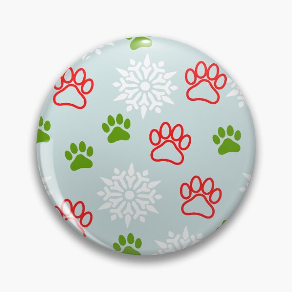 Item preview, Snowflakes and Paws - Red and Green on Ice Blue designed and sold by 8PawsStudio.