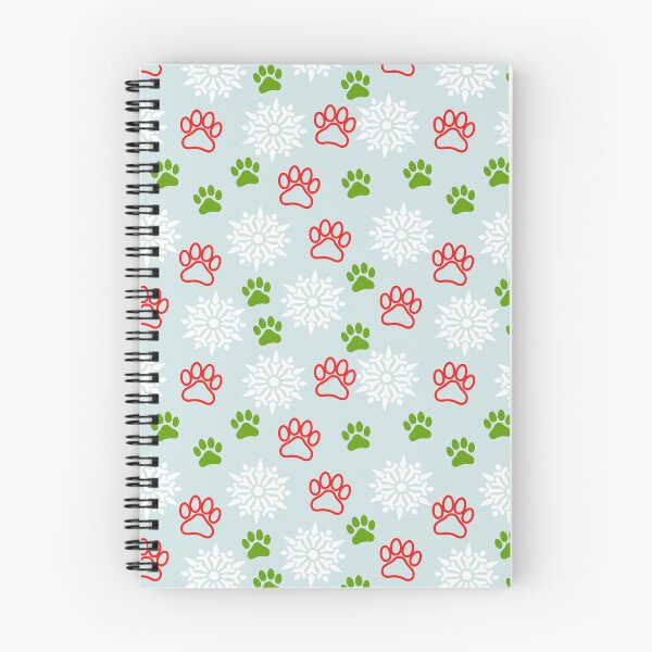 Item preview, Snowflakes and Paws - Red and Green on Ice Blue designed and sold by 8PawsStudio.