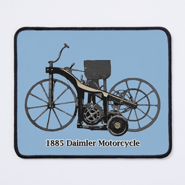 Item preview, Vintage 1885 Daimler Gasoline Powered Motorcycle Illustration URM designed and sold by urmaddad.