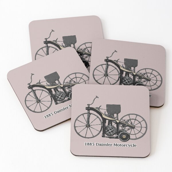 Item preview, Vintage 1885 Daimler Gasoline Powered Motorcycle Illustration URM designed and sold by urmaddad.