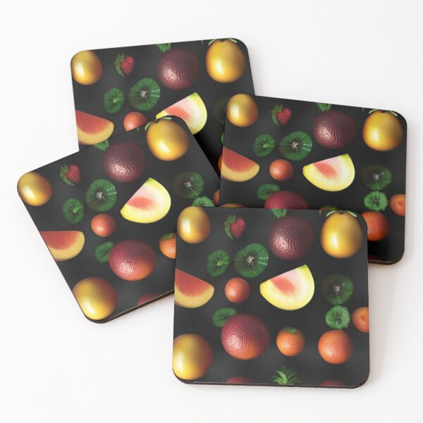 Item preview, illustrations of fruits in black background designed and sold by optimusprime39.