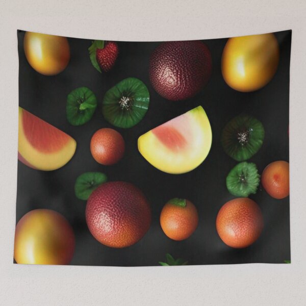 Item preview, illustrations of fruits in black background designed and sold by optimusprime39.