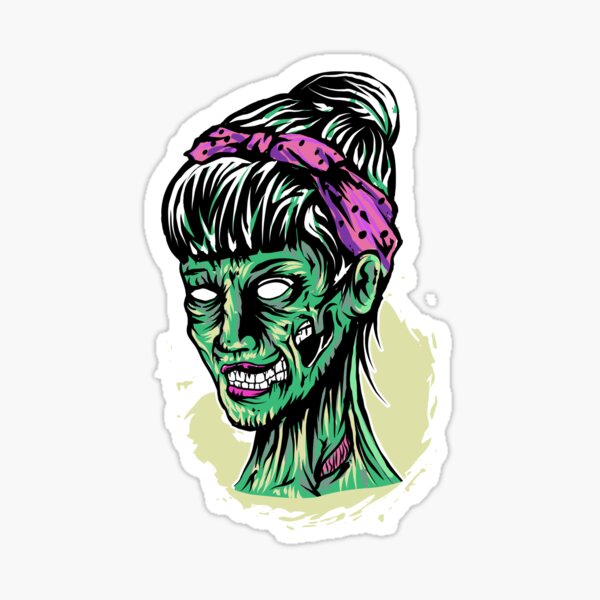 Funky Zombie Lady Sticker