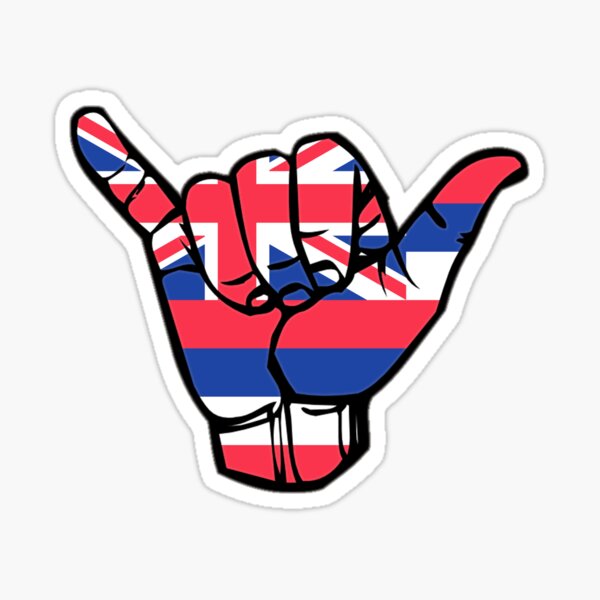 Shaka Hawaii Flag Sticker