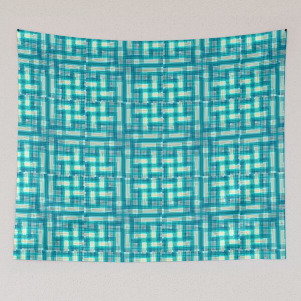 Item preview, Aqua Blue Orange Tartan Pattern #3 designed and sold by webgrrl.