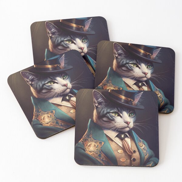 Item preview, Cat in top hat, jacket and waistcoat designed and sold by kansaikate.
