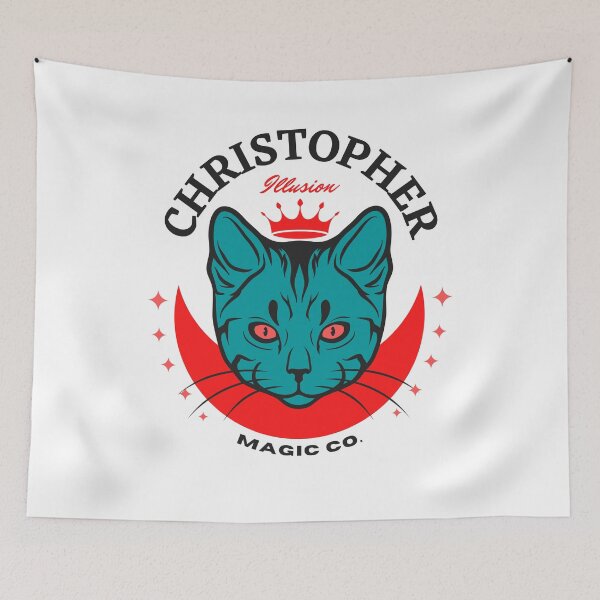 Item preview, CHRISTOPHER NAME: CHRISTOPHER GREEN CAT FUNNY DESIGN. designed and sold by AlexRelax.