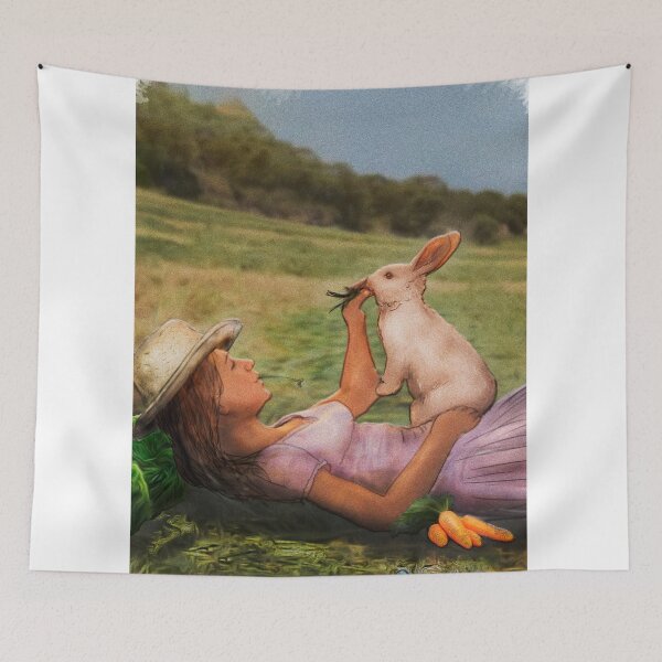 Item preview, Claire with her rabbit Alice designed and sold by HenryDrae.