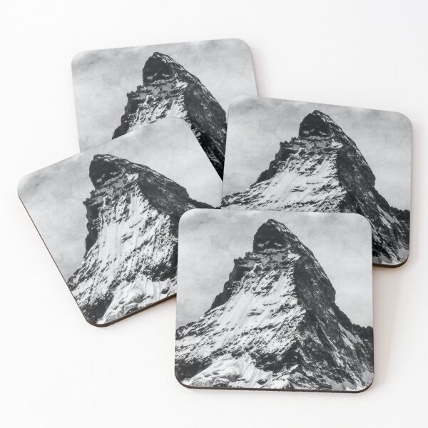 Item preview, Monochrome Matterhorn Mountain Switzerland Zermatt, Grayscale European Swiss Alps Mountains, Monochromatic Winter Matterhorn Landscape Oil Paint, Switzerland Highest Peak  designed and sold by Paintcorner.