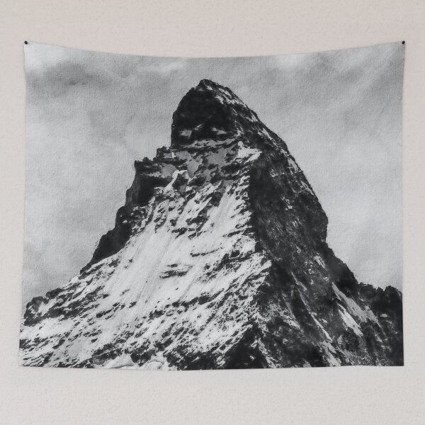 Item preview, Monochrome Matterhorn Mountain Switzerland Zermatt, Grayscale European Swiss Alps Mountains, Monochromatic Winter Matterhorn Landscape Oil Paint, Switzerland Highest Peak  designed and sold by Paintcorner.