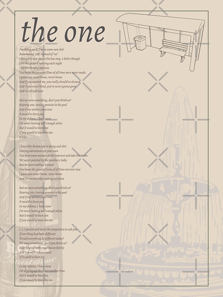 the one lyric sheet - folklore taylor swift&quot; Poster for Sale by 