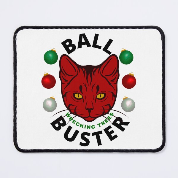 Item preview, Cat ball buster funny Christmas designed and sold by BlackCatArtBB.