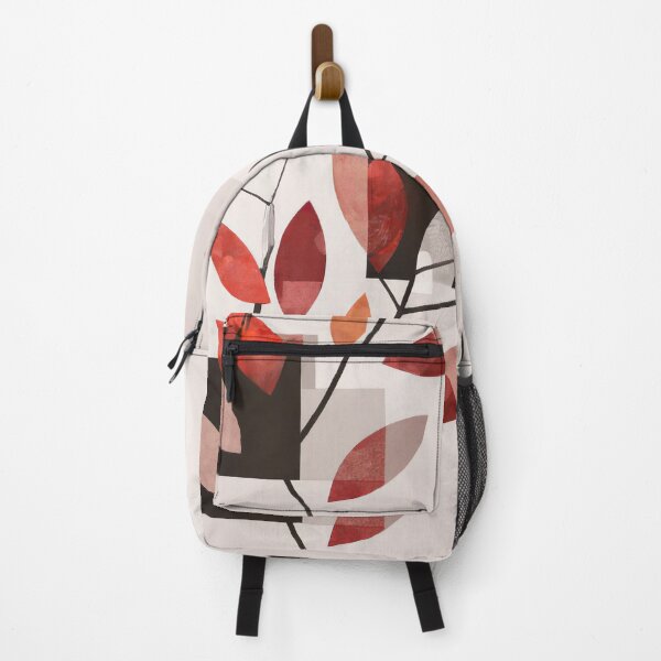 Item preview, Simple Leaves on a Branch - Geometric Abstract Expressionism - Black, White, Red and Blue designed and sold by Inomaly Art.