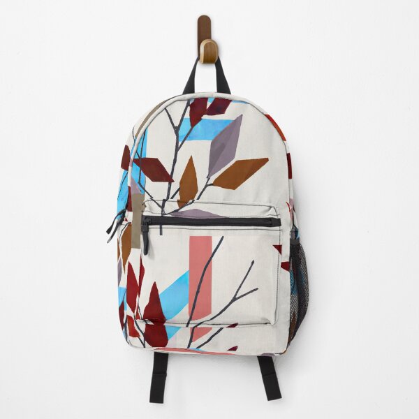 Item preview, Simple Leaves on a Branch - Geometric Abstract Expressionism - Black, White, Red and Blue designed and sold by Inomaly Art.