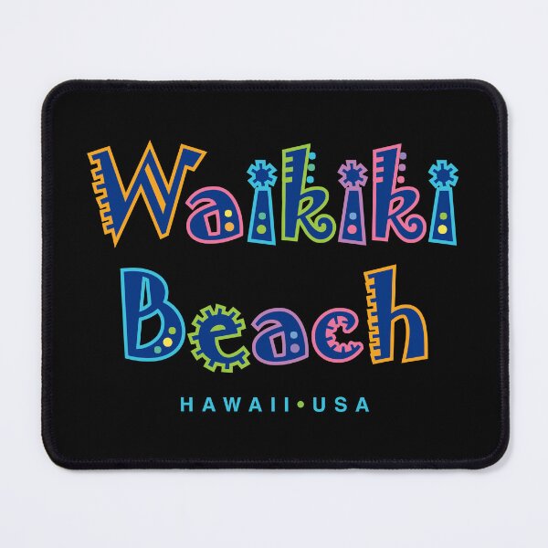 Item preview, Waikiki Beach Hawaii Retro Tropical Type Design designed and sold by Futurebeachbum.