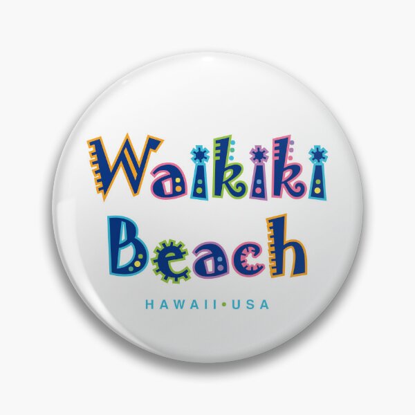 Artikelvorschau, Waikiki Beach Hawaii Retro tropische Art Design entworfen und verkauft von Futurebeachbum.