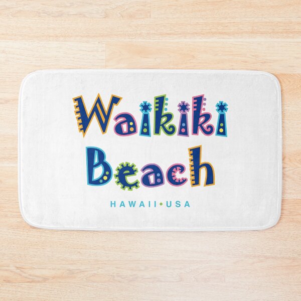Item preview, Waikiki Beach Hawaii Retro Tropical Type Design designed and sold by Futurebeachbum.