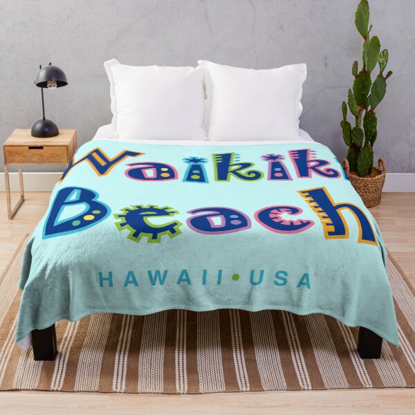 Item preview, Waikiki Beach Hawaii Retro Tropical Type Design designed and sold by Futurebeachbum.
