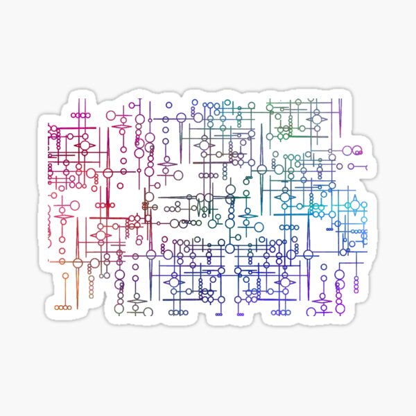 Multi Coloured Kree Symbols Sticker