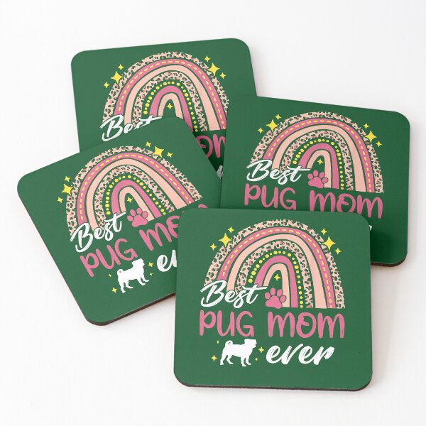 Item preview, Pug Dog Best Pug Mom Ever Rainbow Leopard Print Dog Mama Mother designed and sold by FamilyRoyal.