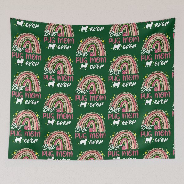 Item preview, Pug Dog Best Pug Mom Ever Rainbow Leopard Print Dog Mama Mother designed and sold by FamilyRoyal.