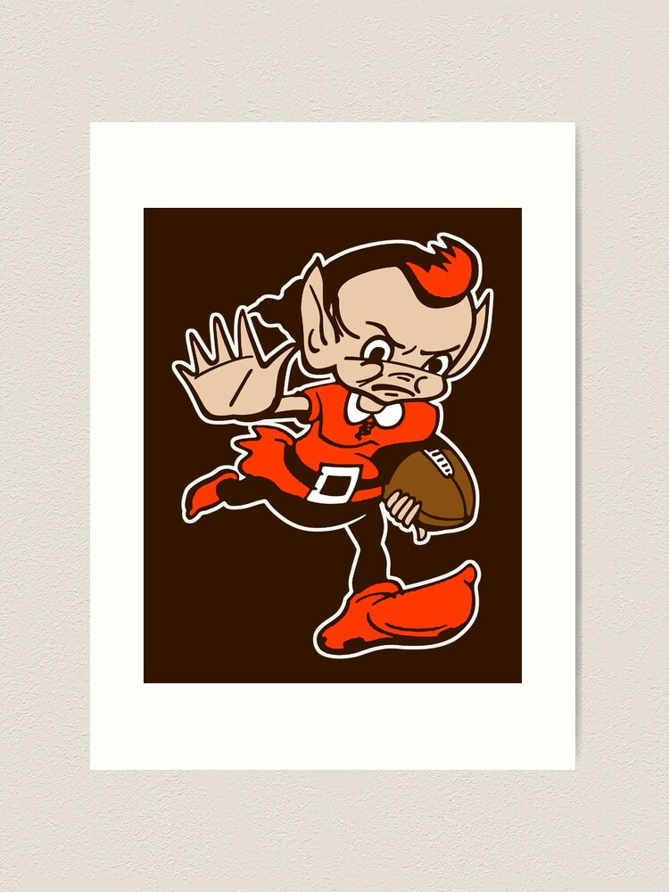 CLEVELAND BROWNS LOGO ELF BROWNIE DIE CUT DECAL