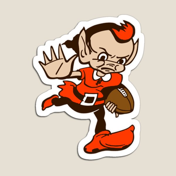 CLEVELAND BROWNS LOGO ELF BROWNIE DIE CUT DECAL