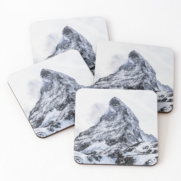 Item preview, Monochrome Matterhorn Mountain Switzerland Zermatt, Grayscale European Swiss Alps Mountains, Monochromatic Winter Matterhorn Landscape Oil Paint, Switzerland Highest Peak  designed and sold by Paintcorner.