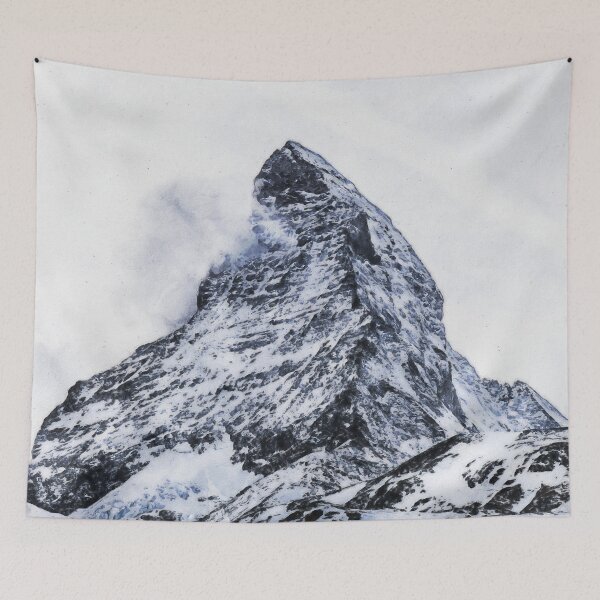 Item preview, Monochrome Matterhorn Mountain Switzerland Zermatt, Grayscale European Swiss Alps Mountains, Monochromatic Winter Matterhorn Landscape Oil Paint, Switzerland Highest Peak  designed and sold by Paintcorner.