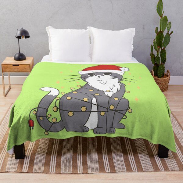 Artikelvorschau, Cat Christmas Hat Weihnachtsbeleuchtung Cute Cat entworfen und verkauft von horseford76.