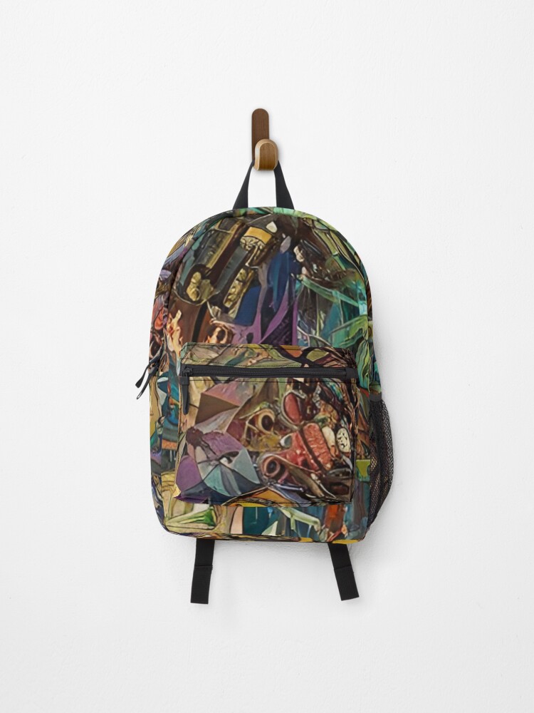 Thumbnail 1 of 3, Backpack, Retro Abstract Multi Colour Pattern designed and sold by Bashini.