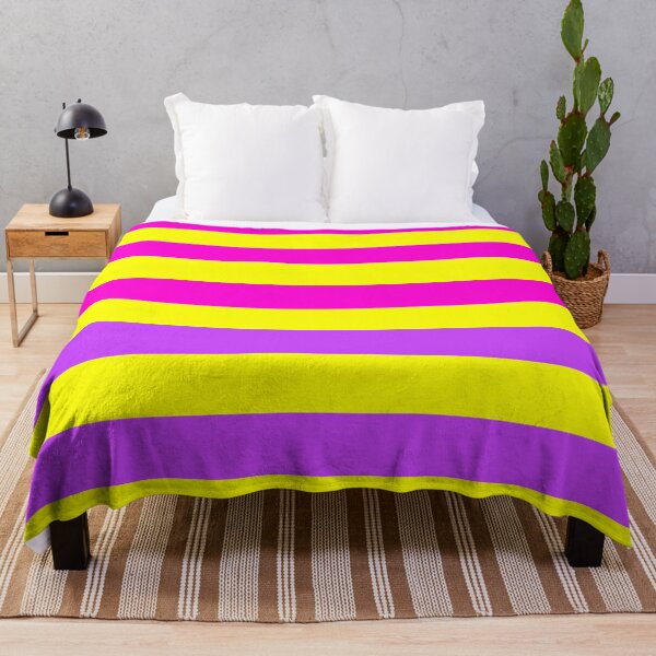 Item preview, Fashionable bright neon striped pattern yellow and pink designed and sold by fuzzyfox.