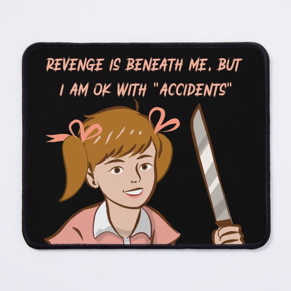 Item preview, Revenge Is Beneath Me Retro Knife Girl Pink Design designed and sold by IronicBGear.
