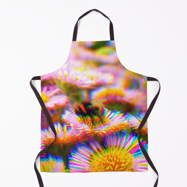 Item preview, Psychedelic Bumblebee In A Field of Pink Flowers designed and sold by Stonio.