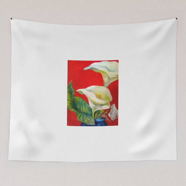 Item preview, Calla Lilies Against Red Wall designed and sold by Barbara Sparhawk.