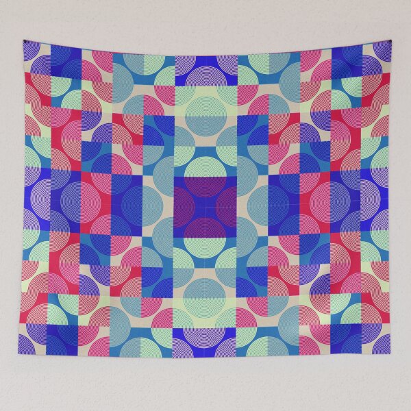 Item preview, A Vintage Style Colorful Pattern Design with Abstract Semicircular Shapes designed and sold by deepakrode7.