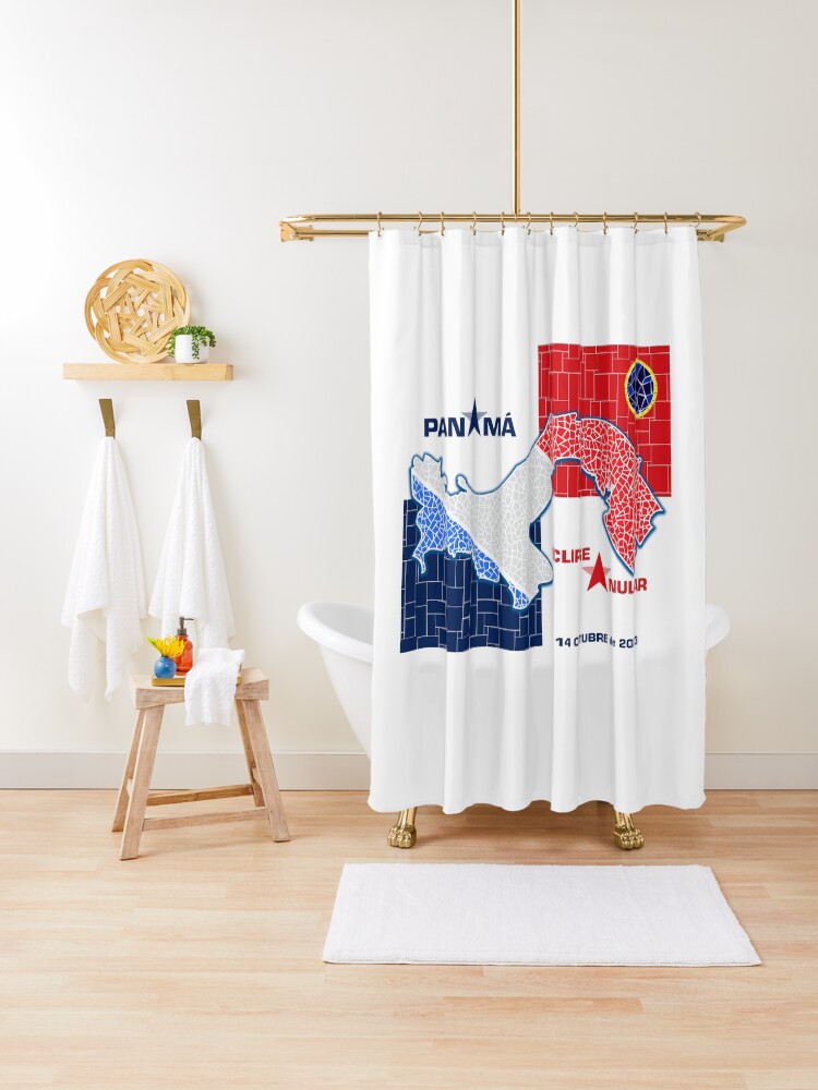 Thumbnail 1 of 5, Shower Curtain, Panama Annular Eclipse 2023 designed and sold by Eclipse2024.